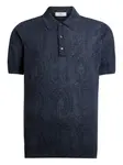 Рубашка поло с узором пейсли Etro, синий - фото