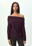 Джемпер Stradivarius ASYMMETRIC OFF-THE-SHOULDER , Dark Red - фото