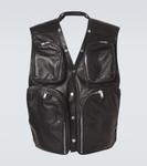 Кожаный жилет Rick Owens, черный - фото