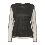 Блузка Crthava Glitter Blouse Cream, цвет black w gold dots - фото 5