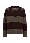 Джемпер Mos Mosh TACI STRIPE V-NECK, Fudge/Brown - фото 3