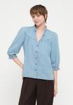 Блуза ONLY ONLRAYA SHIRT , Light Blue Denim/Light-Blue Denim - фото 4