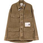 Хлопковая рубашка-жакет Maison Mihara Yasuhiro, хаки - фото 3