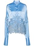 Ermanno Scervino рубашка с кружевом, синий - фото