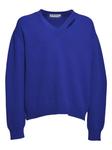 Шерстяной свитер с V-образным вырезом Paura, синий - фото