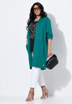 Кардиган Ulla Popken PLUS SIZE LONG OPEN FRONT, Green Blue/Green - фото 2