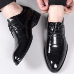 Мужские туфли GZZ черные на низком каблуке - фото 7