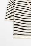 Футболка Massimo Dutti STRIPED V-NECK, Dark Blue - фото 8