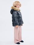 Детское стёганое пальто Ciniab с капюшоном Mango, Navy - фото 2