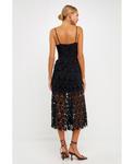 Женское кружевное платье-миди на бретельках endless rose, черный - фото 3