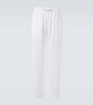 Широкие льняные брюки Saman Amel, бежевый - фото