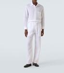 Широкие льняные брюки Saman Amel, бежевый - фото 2