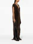 Бархатное платье Luxor Arrowhead Rick Owens, коричневый - фото 3