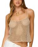 Флоренца Открытый Ажурный Топ Edikted, коричневый/бежевый - фото