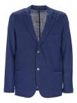 Льняной однобортный пиджак Gran Sasso, синий - фото