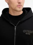 Худи на молнии с логотипом GUESS USA, черный - фото 3