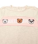 Боди детское Guess с принтом, бежевый - фото 3