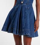 Расклешенное джинсовое платье миди Self-Portrait, синий - фото 5