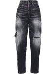 Dsquared2 прямые джинсы с эффектом потертости, черный - фото