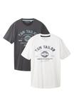 Футболка с принтом LOGO 2 PACK TOM TAILOR, серый - фото 3