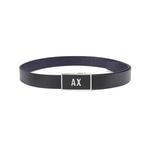 ARMANI EXCHANGE Ремень с пряжкой-логотипом, Black/Marine Blue - фото 6