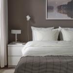 Пододеяльник и наволочка, белые, 150х200/50х60 см Hampflockel IKEA - фото 3