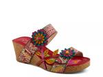 Сандалии L'Artiste Moai Wedge Sandal, Red Multicolor - фото