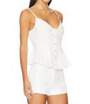 Топ с V-образным вырезом Эмми в белом цвете ASTR - фото 3