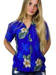 Блуза King Kameha Small Flower, темно-синий - фото 4