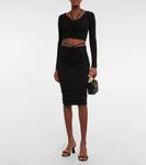 Укороченный топ со сборками Versace, черный - фото 2