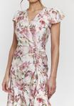 Платье South Beach FLORAL FLUTTER SLEEVE DETAIL, Multi/White - фото 5