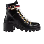 Ботинки Gucci Wmns Sylvie Web 55mm Ankle Boot Black Mystic White Red, черный - фото