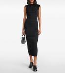 Полосатое платье миди Alaïa, черный - фото 2