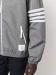 Thom Browne куртка с капюшоном и полосками 4-Bar, серый - фото 5