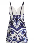 Мини-платье с принтом пейсли DOLCE & GABBANA, синий - фото 2