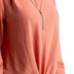 Женский топ с длинным рукавом и кружевной завязкой спереди Ab Studio, Light Cinnamon - фото 2