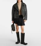 Кожаная байкерская куртка Acne Studios, черный - фото 2