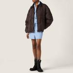 MIU MIU Кожаный воротник пуховик, Ebony - фото 2