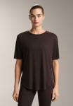 Футболка OYSHO SHORT SLEEVE MODAL BLEND, Mottled Dark Brown - фото