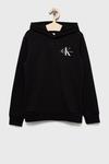 Детская хлопковая толстовка Calvin Klein Jeans, черный - фото