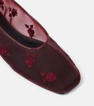 Балетки из вышитой сетки Magda Butrym, бордовый - фото 5