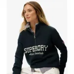 Свитер Superdry Slouchy Graphic half zip, черный - фото 5