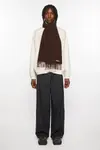 Шерстяной шарф с бахромой - скинни Acne Studios, Brown melange - фото 3
