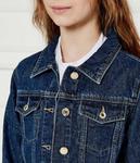 Джинсовая куртка детская Guess с отворотами на рукавах, синий - фото 4