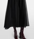 Платье макси из шелкового пуэн-деспри Chloé, черный - фото 5