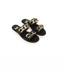 Сандалии женские Michael Kors Scarlett кожаные с цепью, черный - фото 3