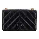 PINKO Кожаная сумка через плечо, черная - фото 3