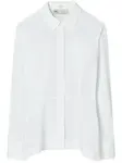 Поплиновая рубашка с баской Tory Burch, белый - фото