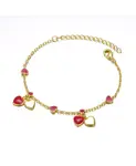 Детский браслет с подвеской в виде сердца, покрытый 14-каратным золотом и красной эмалью, для малышей/детей Gigigirl, red - фото