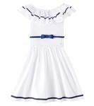 Платье с рюшами Monnalisa, Bianco+Blu - фото